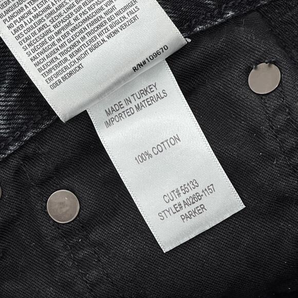 AGOLDE Parker Cut Off Denim Shorts Vortex Wash Women’s Size 24 Distressed Hem - Picture 4 of 5